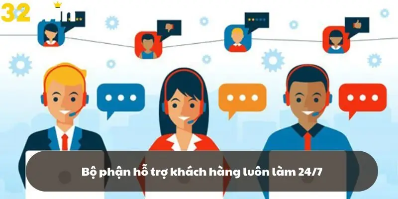 Bộ phận hỗ trợ khách hàng luôn làm 24/7
